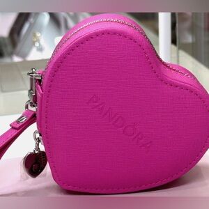 Pandora Fuchsia Heart Wristlet/ jewelry holder